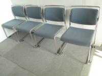 イトーキ（ＩＴＯＫＩ）スタッキングチェア　ブルー　４脚セット　会議椅子【セット商品】【会議チェア】