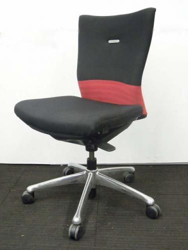 【リクライニングロック不可のため特価処分！】岡村製作所製　feego フィーゴチェア　ミドルバック　肘無しタイプ　シームレス　ブラック×レッド　CJ33BR 【中古肘無しオフィスチェア】【OAチェア】【おつとめ品】
                        
                                    中古
            