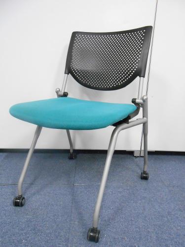 ■オカムラ製■プロスタックミーティングチェア■会議用チェア■事務椅子■状態良好■ロット■色：グリーン■ミーティングスペースの増設に!!!【会議チェア】
                                    中古
            