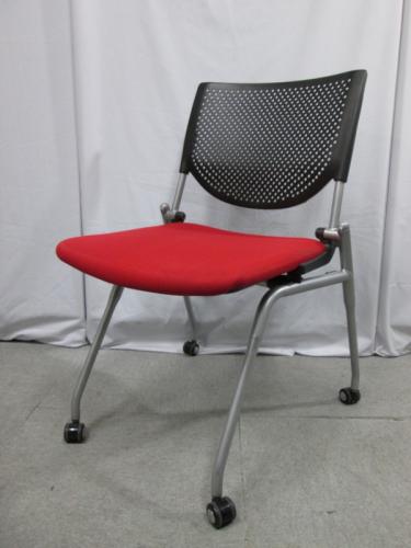 【状態良好◎】オカムラ｜プロスタックシリーズ｜ネスティングチェア｜レッド×ブラック【ロット】【会議チェア】
                                    中古
            