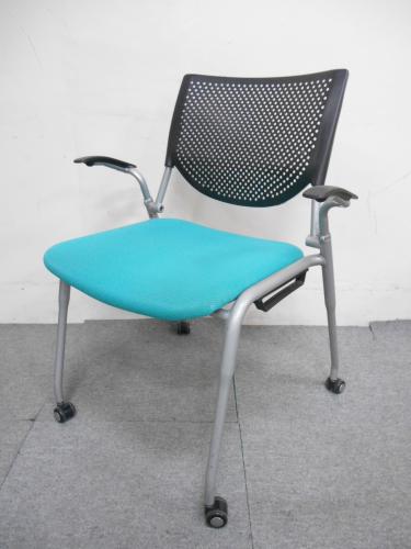 オカムラ製プロスタックシリーズ｜スタッキングチェア肘付きタイプ【オフィス家具　イス　チェア　東京　豊島区】【会議チェア】
                                    中古
            