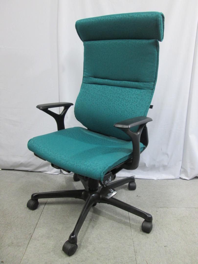 オカムラ　エルシオ　肘付きハイバック　デスクチェア　オフィス 中古】エルシオチェア オカムラ/okamura 肘付ハイバックチェア