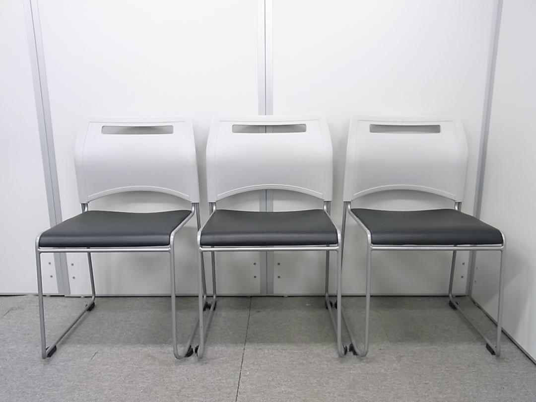 【３脚セット】【ブラックがクール】会議用チェア　ミーティングチェア　スタッキングチェア【セット商品】
                        
                                    中古
            
