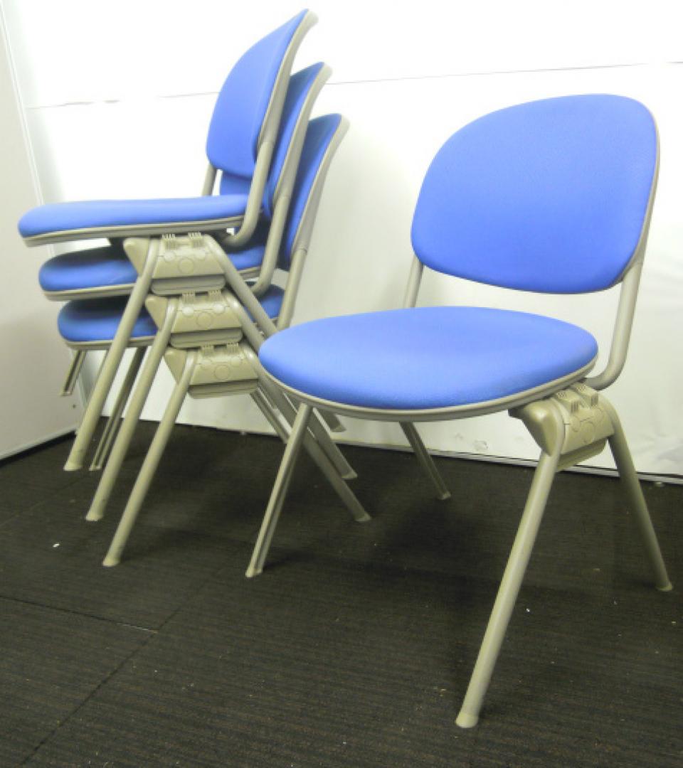 【セット商品】【4脚セット　状態良好】岡村製作所　スタッキングチェア　ミーティングチェア　ブルー　H180BZ【中古肘無しオフィスチェア】
                        TOSION トーションライン
                                    中古
            