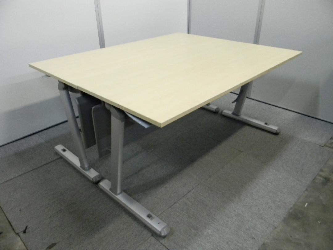 スタックテーブル　2台セット　■ W1500　幕板付き 〜会議用にピッタリ！〜【セット商品】
                        
                                    中古
            