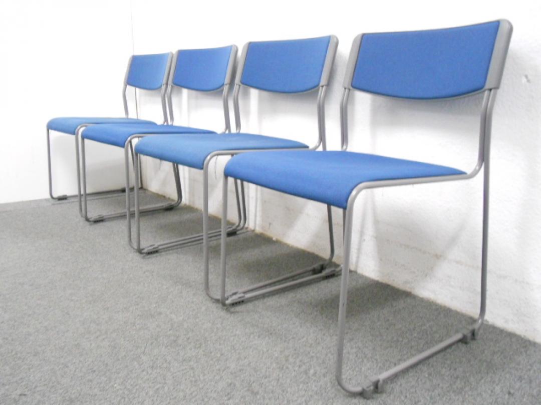 ■スタッキングチェア4脚セット　■ブルー
                        
                                    中古
            