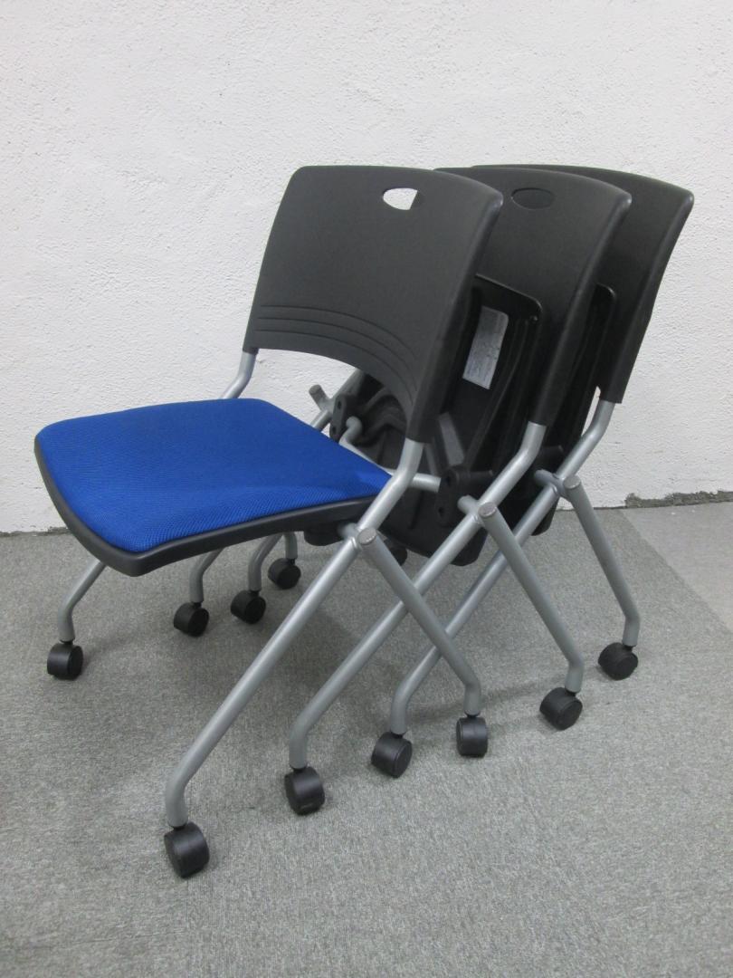 ネスティングチェア3脚セット｜ブルー×ブラック｜収納に便利な会議用チェアです！
                        
                                    中古
            