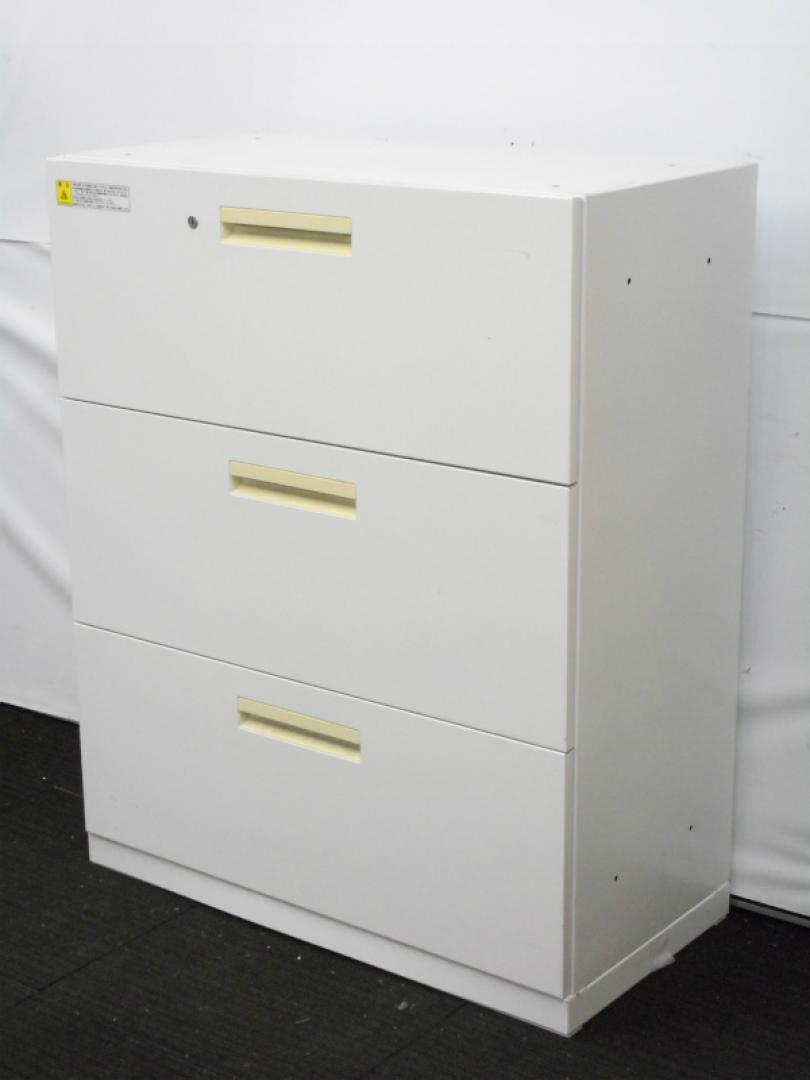 ■ウチダ　3段ラテラル書庫　ホワイト　■スチールキャビネット　引出し型【おつとめ品】
                        HS ハイパーストレージ
                                    中古
            