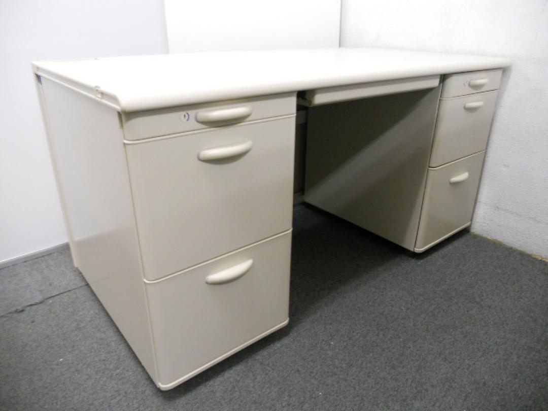 【【 鍵付！】】■両袖机（W1400mm）■KUROGANE（クロガネ）くろがね工作所 ■左右袖引出しスペアキーあり！
                        Vシリーズデスクシステム
                                    中古
            