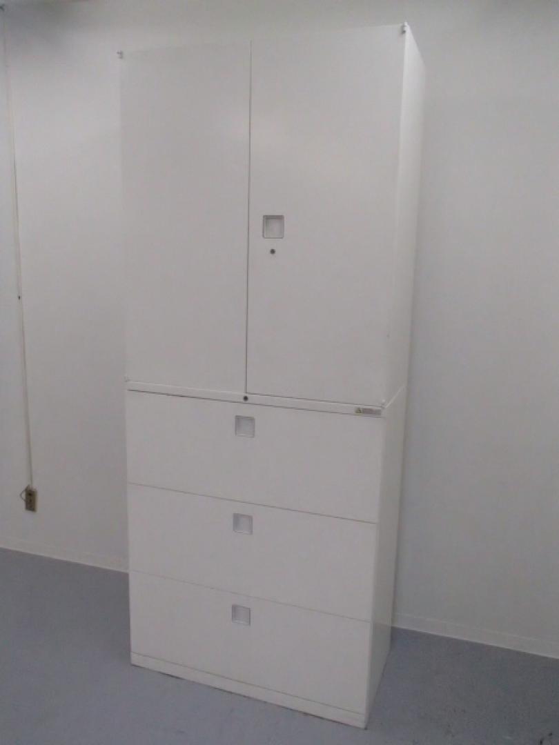 書庫セット｜3段ラテラル+両開き｜人気のホワイト色
                        レクトラインシリーズ
                                    中古
            