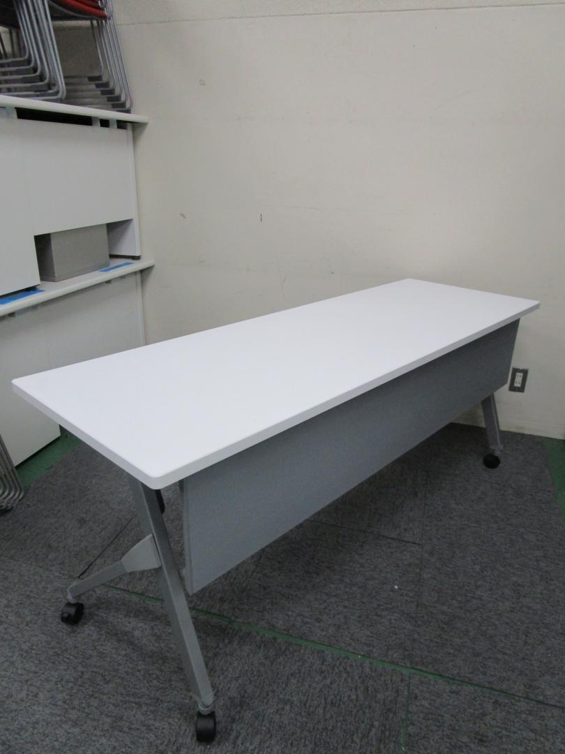 【オカムラ製サイドフォールドテーブル】幕板付　人気のホワイト天板
                        FRAPTOR（フラプター）
                                    中古
            