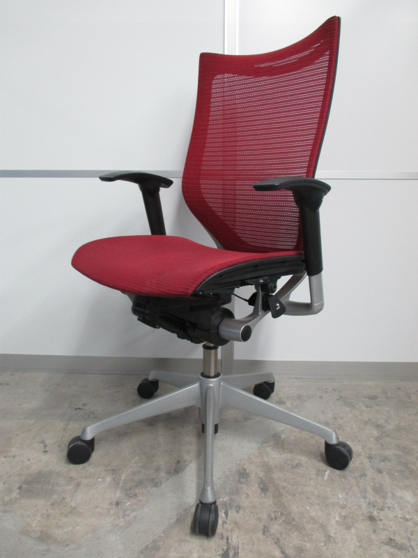 【1脚入荷！状態良好】メッシュチェア　バロン　ハイバック　シルバーフレーム　座面メッシュ　アジャストアーム　レッド【中古オフィスチェア】【高級チェア】
                        Baron バロン
                                    中古
            