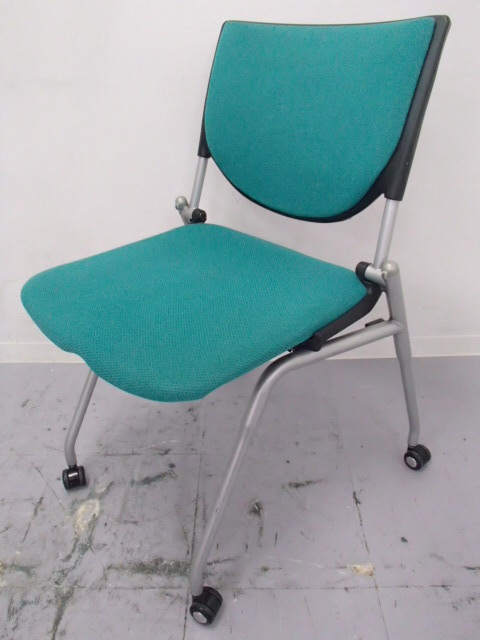 【2脚限定】｜ミーティングチェア｜グリーン｜okamura製｜座を跳ね上げてネスティング可能、スペースをとらず、効率よく収納！ 
                        プロスタック
                                    中古
            