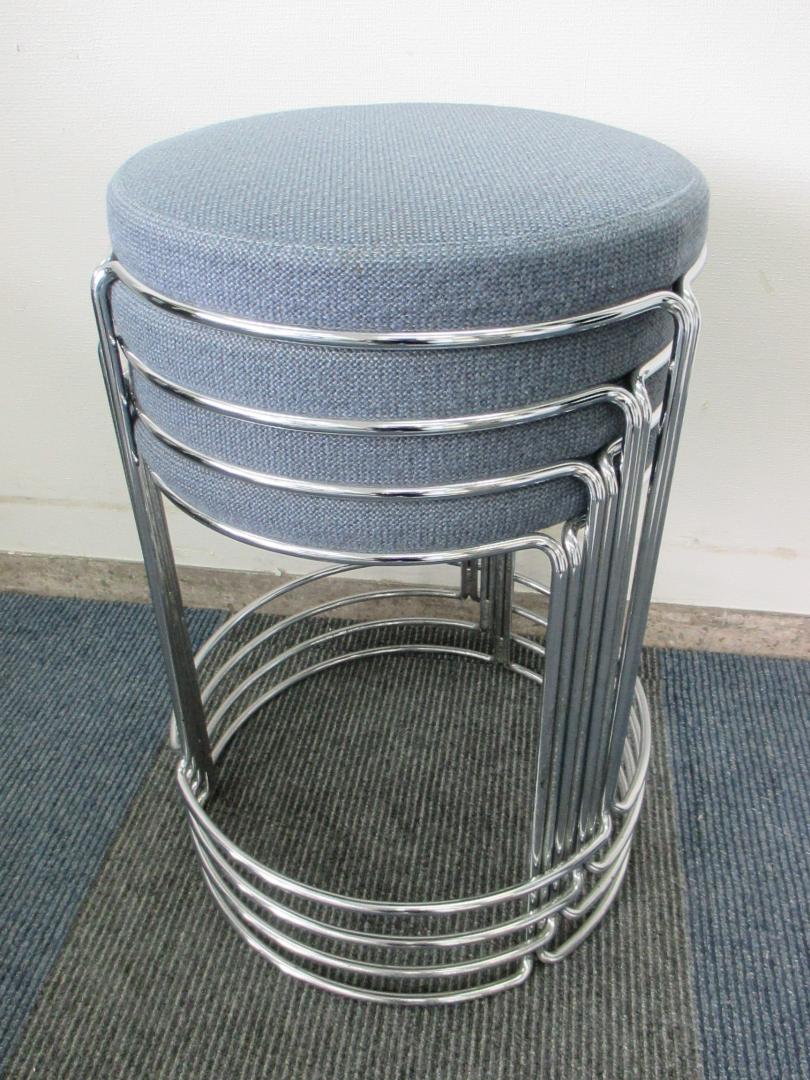 コクヨ 会議イス6個セット 750 スツール ブルー 丸椅子