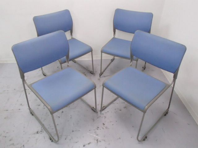 【セット商品】｜スタッキングチェア×4｜ブルー｜柔らかな座り心地のスタッキングチェア！ 
                        
                                    中古
            