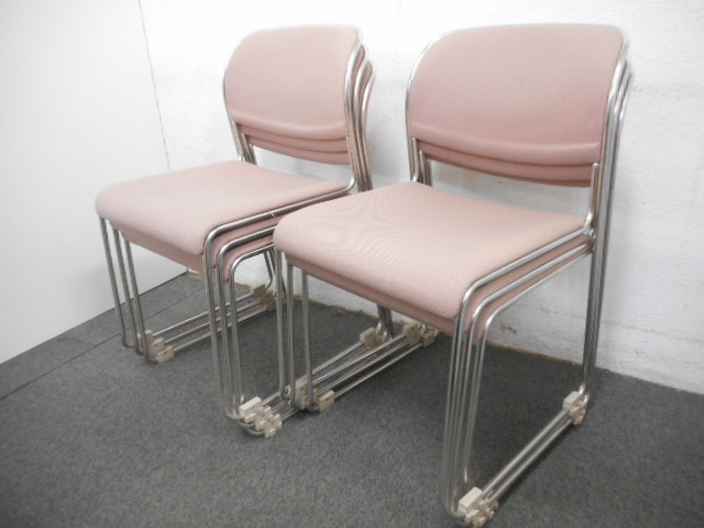 ■スタッキングチェア6脚セット　■ライトローズ　■オカムラ（okamura）【セット商品】
                        8113
                                    中古
            