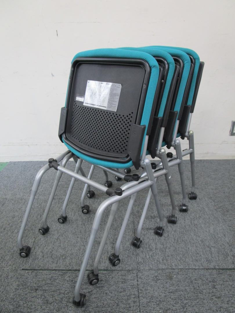 【コンパクトに収納可能！】4脚セット販売|オカムラ製|プロスタックシリーズ|カラー：グリーン
                        プロスタック
                                    中古
            