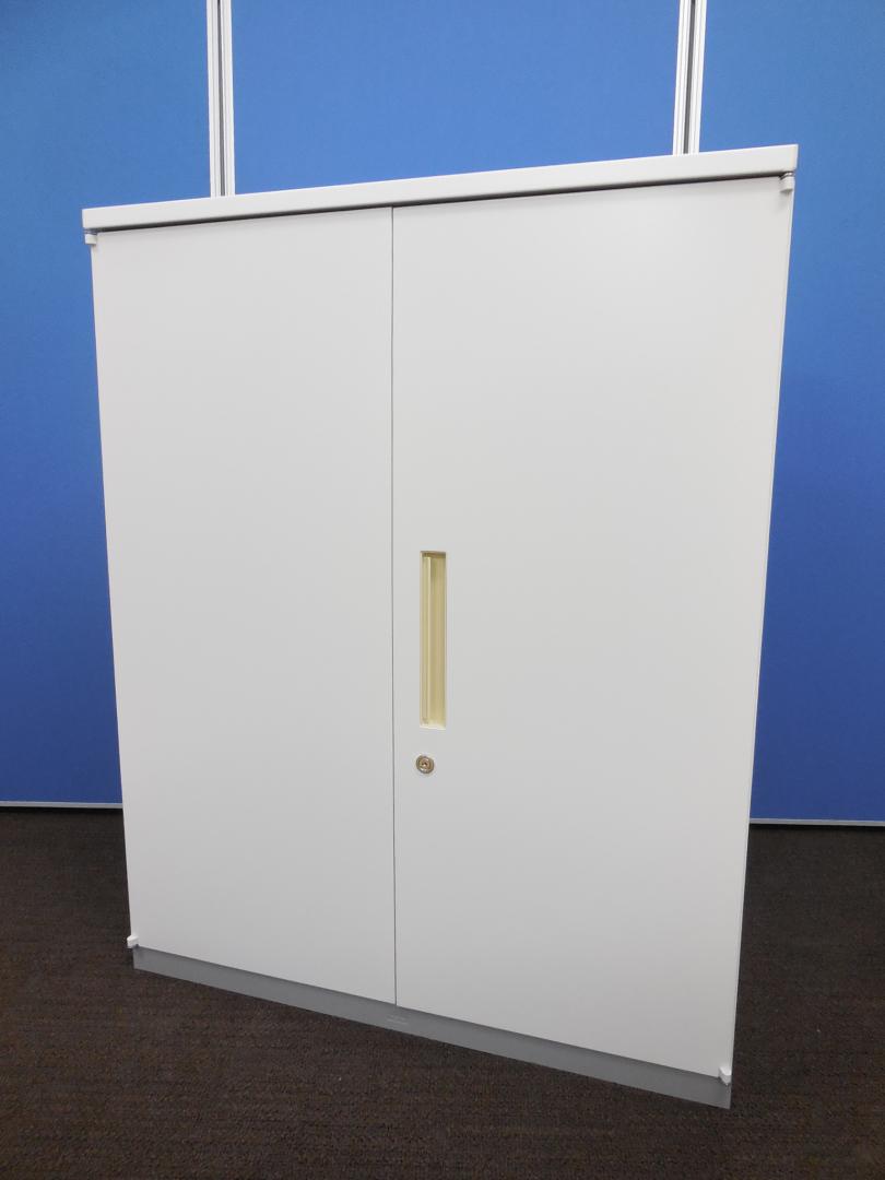 両開き書庫 天板付き ホワイト 鍵付き イナバ製