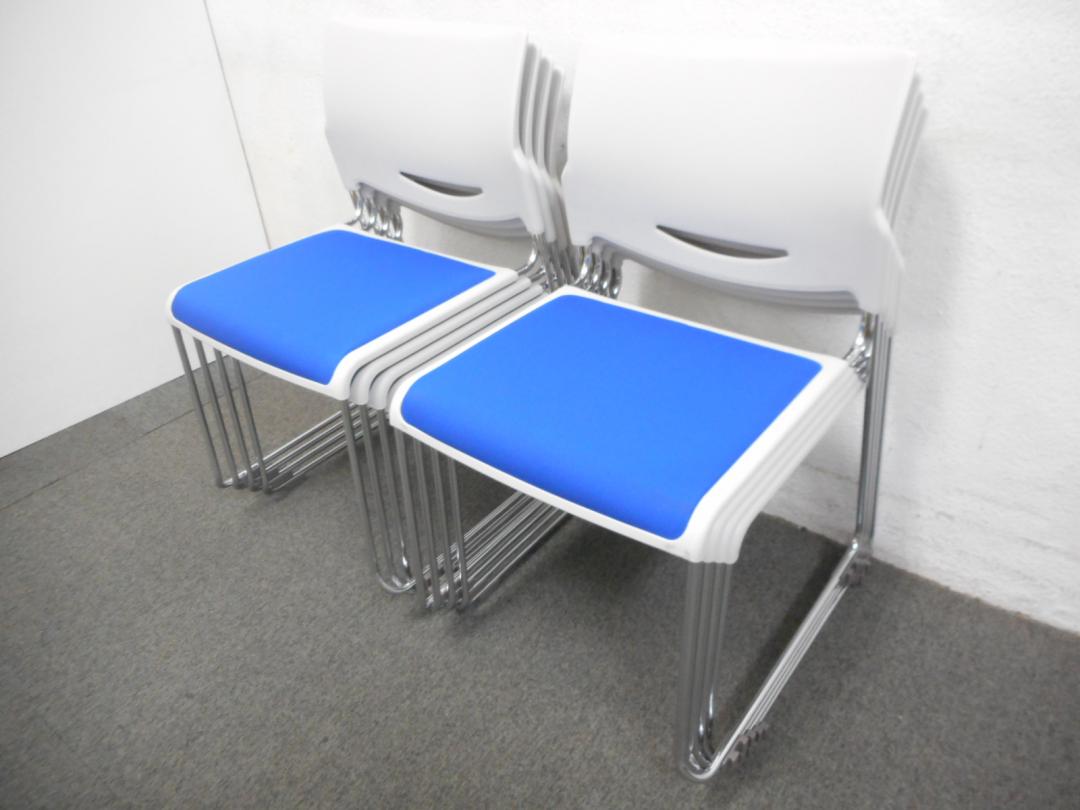 ■スタッキングチェア8脚セット■【座面：ブルー】【背面：お手入れ容易な樹脂素材】■【会議用イス】【お得なセット商品】 
                        MC-10シリーズ
                                    中古
            