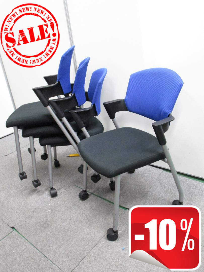 【セット割引・通常価格20,000円を10%OFF！】【コクヨ製プロッティ】テーブル用スタックチェア　ブルー＆ブラック　キャスター付
                        プロッティ
                                    中古
            