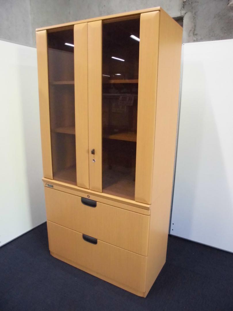 【高級家具】オカムラ製｜ガラス書棚×２段ラテラル【役員用家具】
                        
                                    中古
            