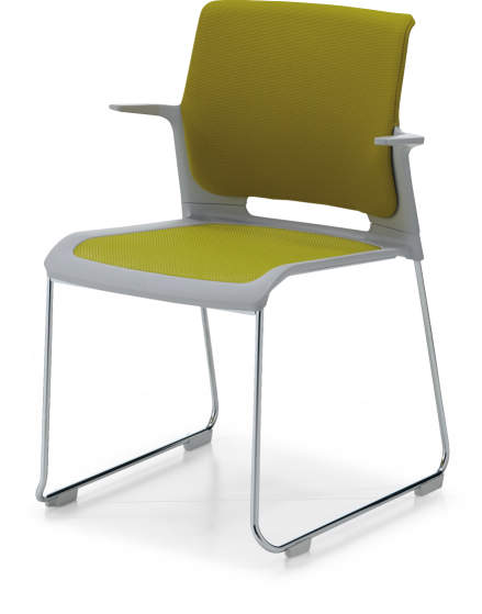 2016年新製品！　座面メッシュのスタッキングチェア　クッション背面　肘つき
                        カラベル
                                    新品
            