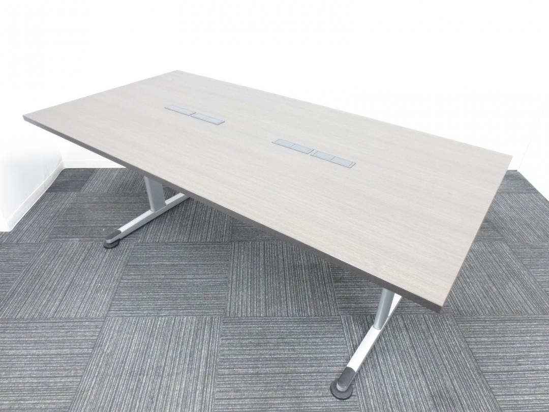 ■ミーティングテーブル(Mテーブル)(会議用テーブル)　■コクヨ製　■ダークブラウン　■W1800×D900×H700mm（6人用サイズ）【配線タップ2か所付き】 
                        MTTBM189WM55N
                                    中古
            