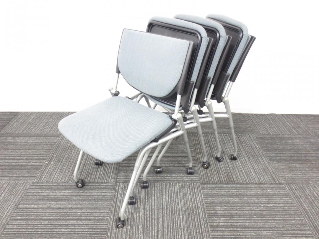 【専門業者によりクリーニング済み】【4脚セット商品】【会議室用の定番ミーティングチェア】■オカムラの人気シリーズ「プロスタック」｜グレーカラー　キャスター付き　 
                        プロスタック(pro stack)
                                    中古
            