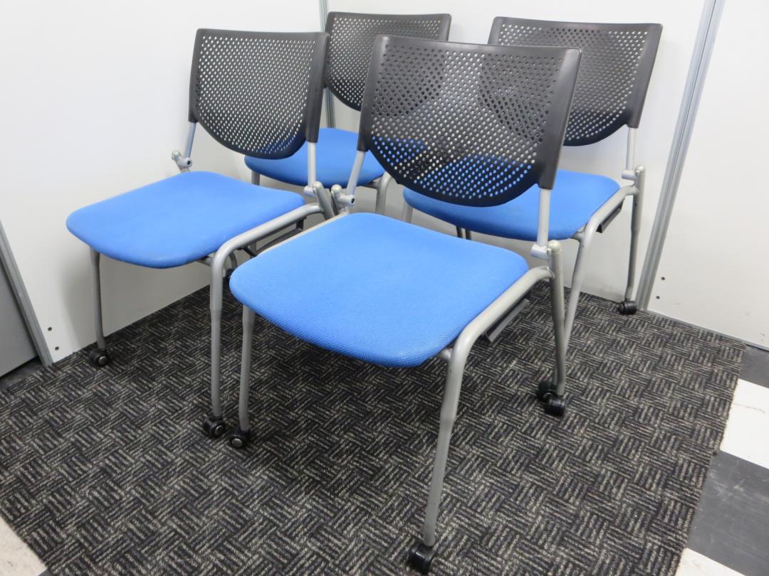 【４脚セットでお得！】会議用チェアがセットで安い■人気のブルー■軽くて丈夫！
                        プロスタック
                                    中古
            