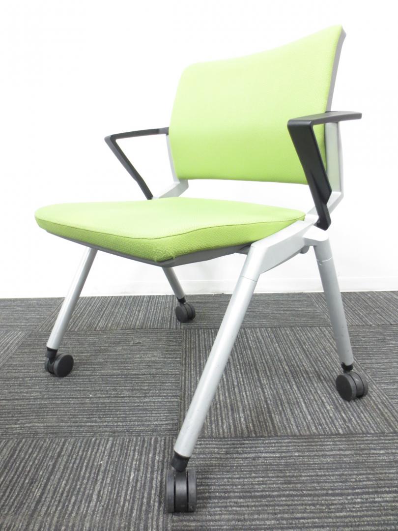 【爽やかで明るいライムグリーン】ネスティングチェア/会議用チェア｜キャスター付【収納に便利！】【専門業者によりクリーニング済み】


                        
                                    中古
            