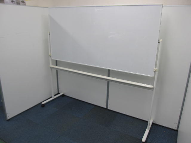 【板面：幅1800高さ900】両面自立式ホワイトボード｜キャスター付き【ロック機能付】
                        
                                    中古
            