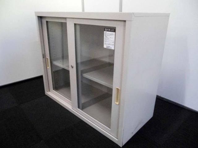 スチールガラスキャビネット 中古2台 鍵付き