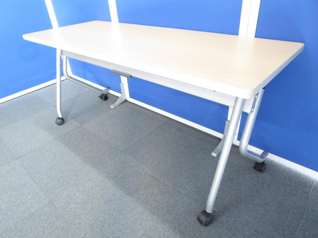 ■サイドスタックテーブル ■ナチュラル（木目柄） ■W1500×D600mmサイズ
                        スタッキングテーブル/フォールディングテーブル
                                    中古
            