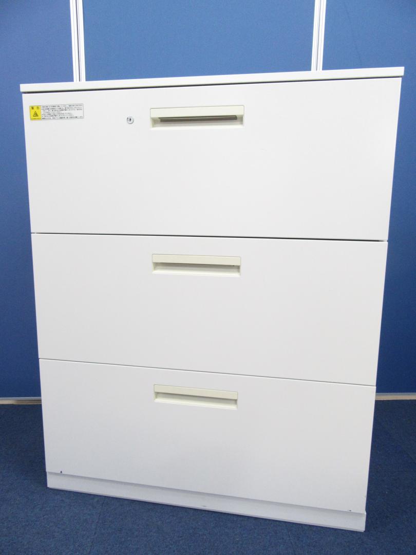 [2台入荷!!]内田洋行製 3段ラテラル HS(ハイパーストレージ)シリーズ■オールホワイトで空間を明るく演出!!溜まった書類もこの1台で収納!![天板付属] 
                        HS
                                    中古
            