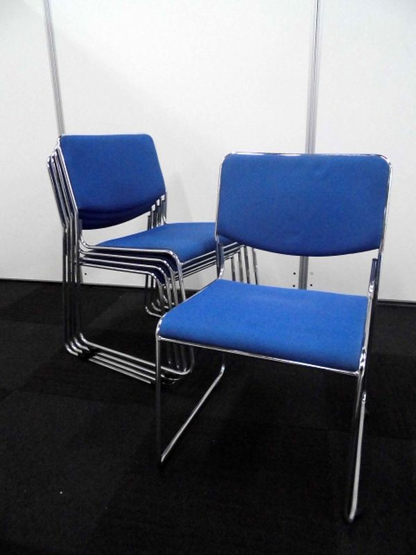 【5脚セット】スタッキングチェア｜ブルー【チェア同士を重ねて収納できます！】
                        
                                    中古
            