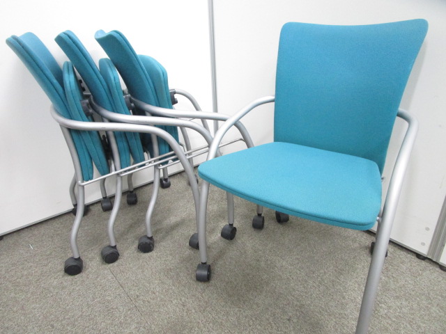 【セットでお得！】折り畳めて便利！■さわやかミントグリーンでオフィスが快適■収納もしやすい■お買い得！
                        
                                    中古
            