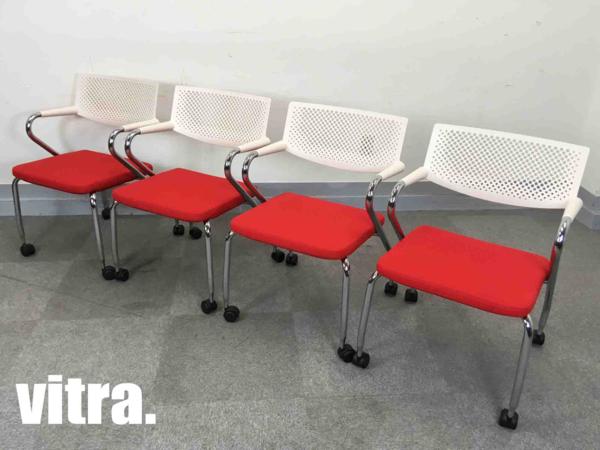 vitra/ヴィトラ　ビザロール2 ミーティングチェア　4脚セット　赤　2014年製
                        
                                    中古
            