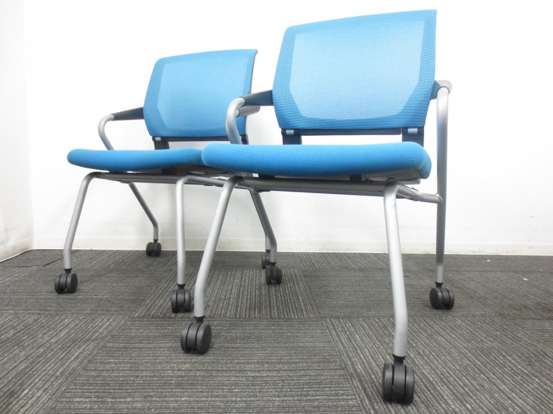 【7セット揃います！会議室に！応接室に！】■コクヨ■ネスティングチェア■ブルー【セット商品！】
                        
                                    中古
            