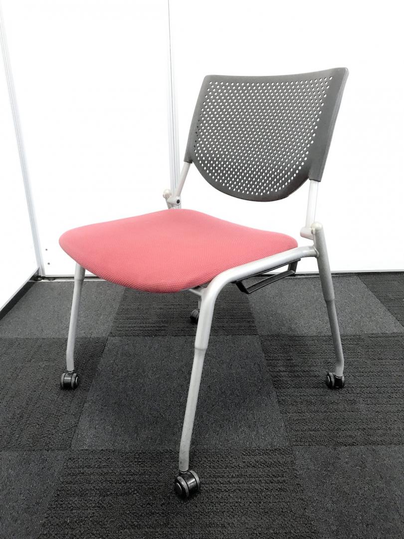 【中古】 オカムラ8139ZZ スタッキングチェア　キャスター付 中古】プロスタック 8139ZZ オカムラ/okamura スタッキング