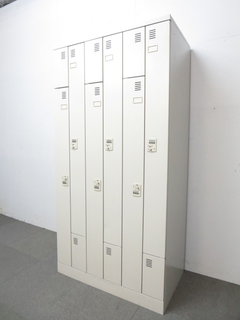 【省スペースタイプ入荷！】■6人用ロッカー【ダイヤル錠】■ヒラヤマ　ダイヤルロッカー【ハニカム扉】
                        ヒラヤマロッカー（平山スチール工業）　hirayama【JOIFA218】
                                    中古
            