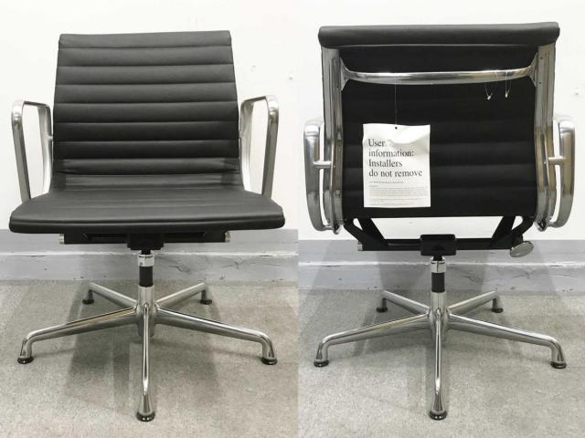 【中古】イームズ アルミナム Herman Miller/ハーマンミラー 肘付ローバックチェア 212485