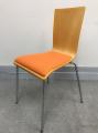【KS】[状態良好]会議椅子　ミーティングチェア　スタッキングチェア　木目　オレンジ