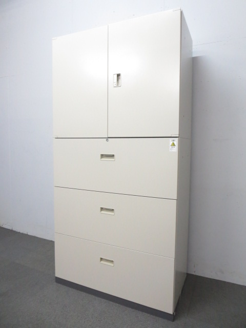 ■上下書庫セット【両開き＋3段ラテラル】H1800mm ■【収納能力抜群！】コクヨ　BWNシリーズ
                        ビジネスウォールNタイプ
                                    中古
            