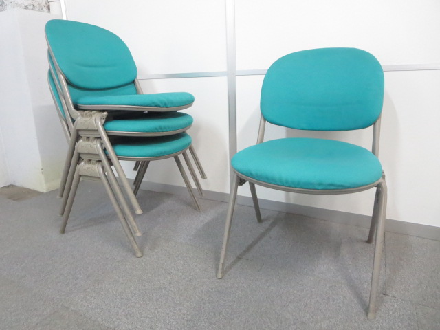 【4脚セット】■岡村製作所　TORSION(トーションライン)　グリーン　■コンパクトに収納できるスタッキングチェア！ミーティングなどにオススメ！
                        トーションライン
                                    中古
            