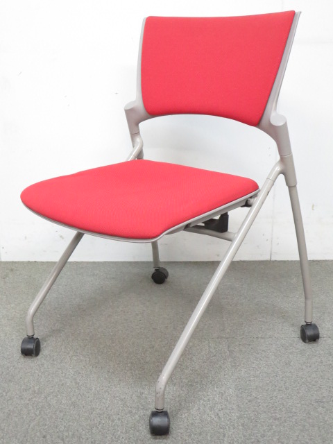 ■イトーキ製　ネスティングチェア　マノス(MANOSS)■レッド　グレーシェル
                        マノス
                                    中古
            