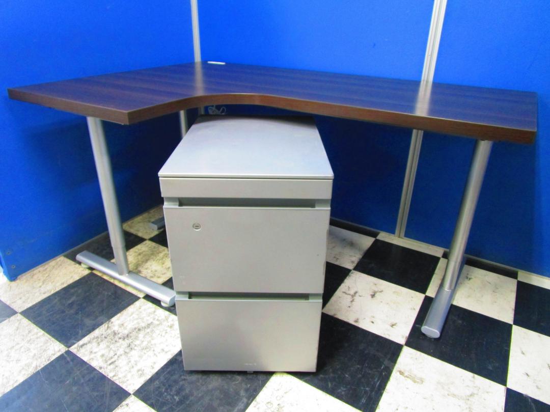 中古】 Lガタデスク VOX2 150L-LBR/DBR デスクその他 222902