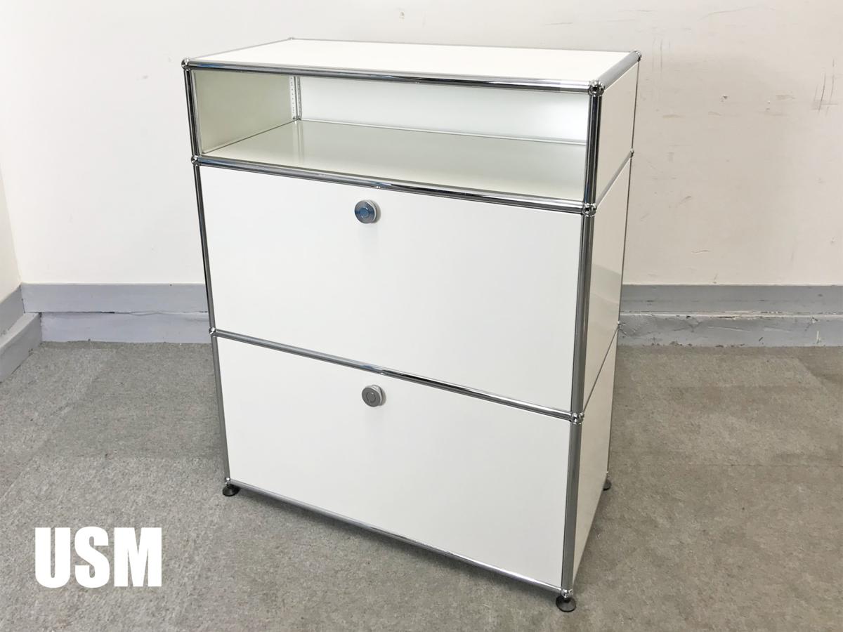 USMハラー　1連3段キャビネット　ピュアホワイト　hhstyle取り扱い
                        　
                                    中古
            