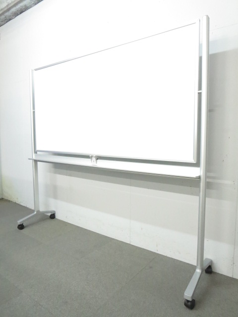 【高級感あるデザイン！】■イトーキ製　脚付ホワイトボード（両面タイプ）■板面サイズ：W1800×H900mm【アルミダイキャストフレーム】
                        ALシリーズ(エーエル)
                                    中古
            