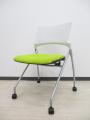 【1脚限定】■人気シリーズオフィスが爽やかになるグリーン色の入荷です！デザイン性、座り心地の良いミーティングチェア‼