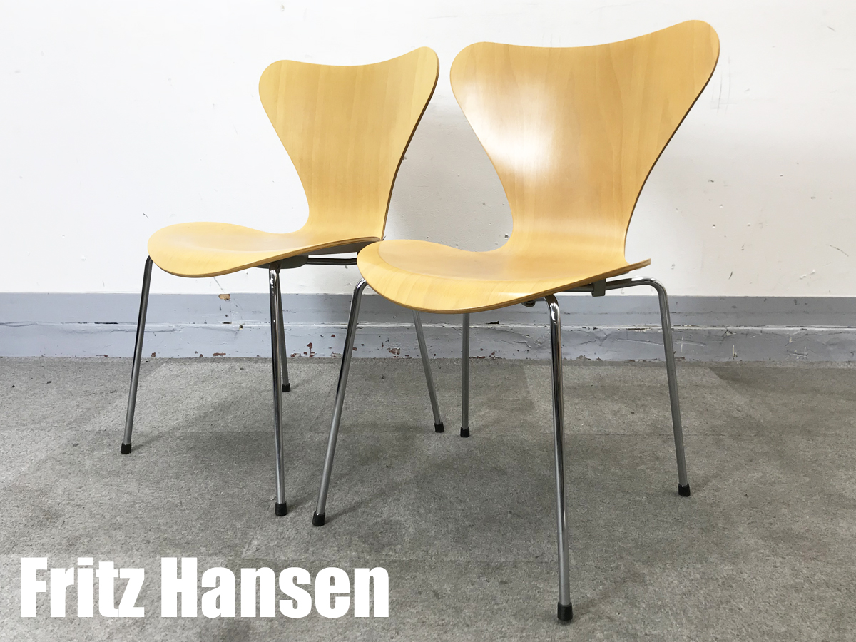 Fritz Hansen/フリッツハンセン　セブンチェア2脚セット　ビーチナチュラル　北欧　ヤコブセン
                        　
                                    中古
            